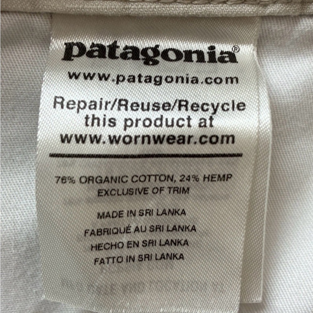 Patagonia Men’s Lightweight Cotton Hemp Pants 36 Khaki - Picture 3 of 5